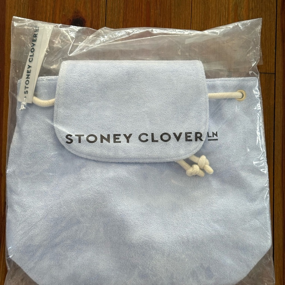 NWT Stoney Clover Lane Terrycloth Backpack in High Tide color - Picture 5 of 11